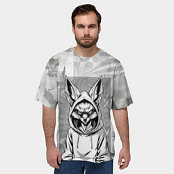 Футболка оверсайз мужская Фенек в балахоне, цвет: 3D-принт — фото 2