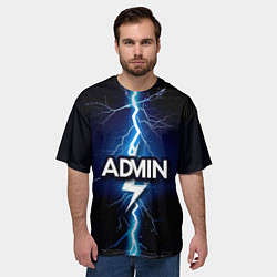Футболка оверсайз мужская Admin удар молнии, цвет: 3D-принт — фото 2