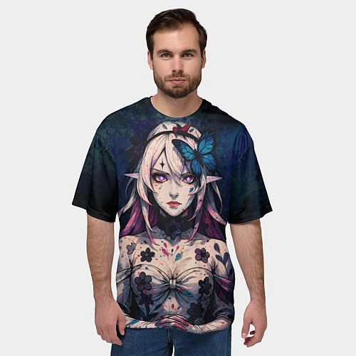 Мужская футболка оверсайз Кастория дарк реализм / 3D-принт – фото 3