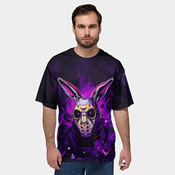 Футболка оверсайз мужская Кибернетический кролик, цвет: 3D-принт — фото 2