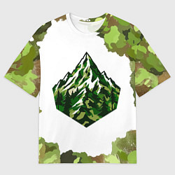 Футболка оверсайз мужская Камуфляж альпениста, цвет: 3D-принт