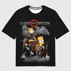 Футболка оверсайз мужская God of beer, цвет: 3D-принт
