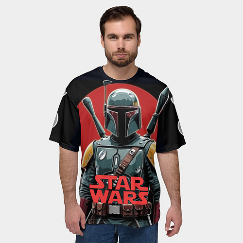 Мужская футболка оверсайз Boba Fett звездные войны / 3D-принт – фото 3
