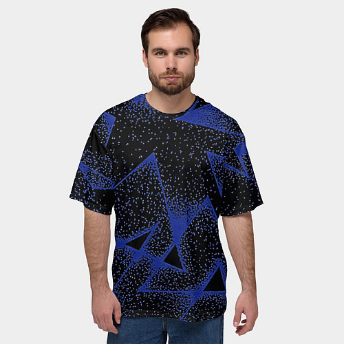 Мужская футболка оверсайз Triangles with dots / 3D-принт – фото 3