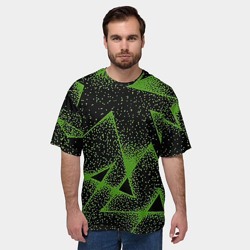 Мужская футболка оверсайз Triangles with dots / 3D-принт – фото 3