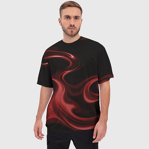 Мужская футболка оверсайз Color red / 3D-принт – фото 3