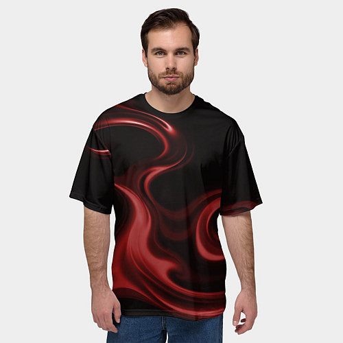 Мужская футболка оверсайз Color red / 3D-принт – фото 3