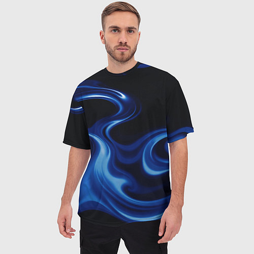 Мужская футболка оверсайз Color blue smoke / 3D-принт – фото 3