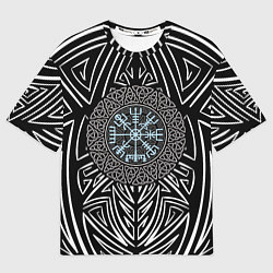 Футболка оверсайз мужская Этнический узор с компасом жизни, цвет: 3D-принт