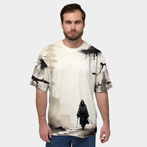 Мужская футболка оверсайз Путник / 3D-принт – фото 3