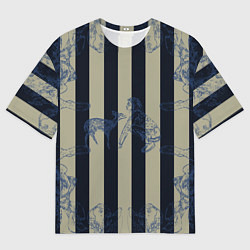 Футболка оверсайз мужская Чёрные полосы, цвет: 3D-принт