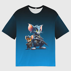Футболка оверсайз мужская Tom and Jerry - special forces, цвет: 3D-принт