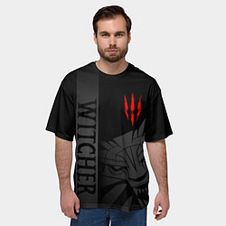 Футболка оверсайз мужская Ведьмак - школа волка, цвет: 3D-принт — фото 2