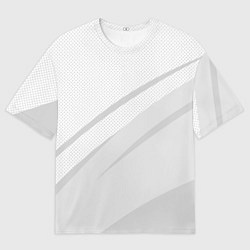 Футболка оверсайз мужская Светлый серый текстура с полосой, цвет: 3D-принт