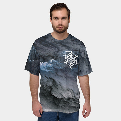 Мужская футболка оверсайз Символика Белобога - оберег / 3D-принт – фото 3