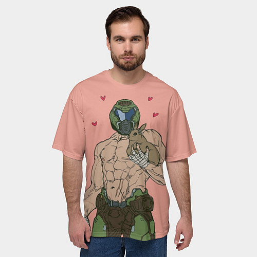 Мужская футболка оверсайз Палач рока с кроликом / 3D-принт – фото 3