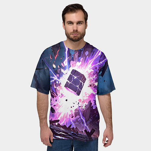 Мужская футболка оверсайз Магический куб / 3D-принт – фото 3