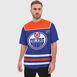 Футболка оверсайз мужская Edmonton Oilers - NHL team, цвет: 3D-принт — фото 2