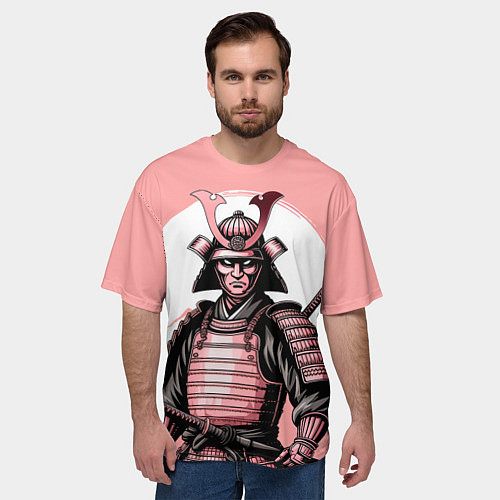 Мужская футболка оверсайз Древний самурай / 3D-принт – фото 3