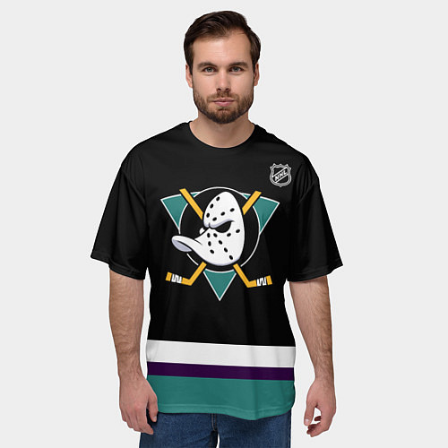 Мужская футболка оверсайз Теему Селянне - Анахайм Дакс / 3D-принт – фото 3