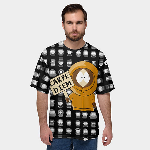 Мужская футболка оверсайз Carpe diem / 3D-принт – фото 3