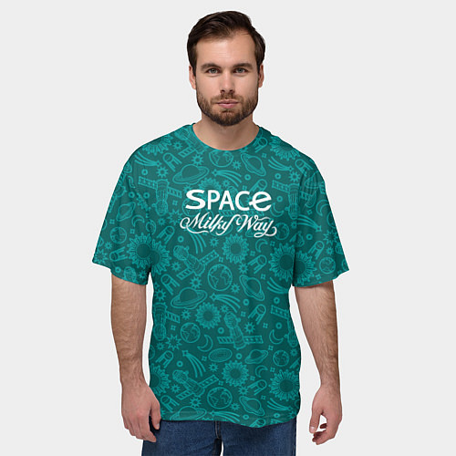 Мужская футболка оверсайз Наш Млечный путь / 3D-принт – фото 3