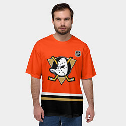 Футболка оверсайз мужская Анахайм Дакс хоккей, цвет: 3D-принт — фото 2