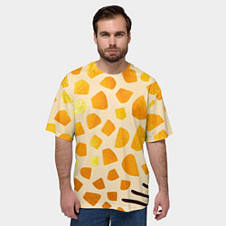 Футболка оверсайз мужская Золотистые пятна жирафа, цвет: 3D-принт — фото 2