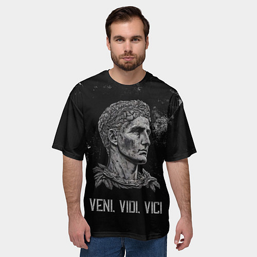 Мужская футболка оверсайз Пришел увидел победил цезарь / 3D-принт – фото 3