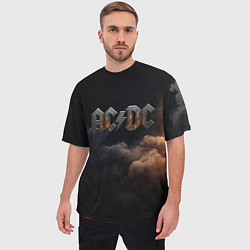 Футболка оверсайз мужская ACDC металлический лого, цвет: 3D-принт — фото 2