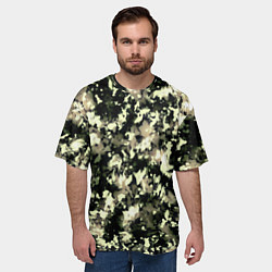 Футболка оверсайз мужская Пятнистый чёрно-бежевый, цвет: 3D-принт — фото 2