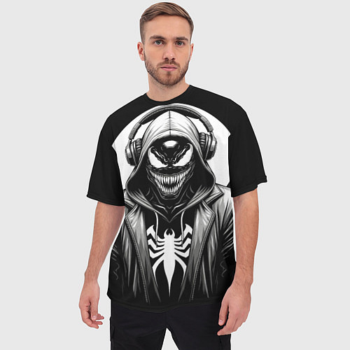 Мужская футболка оверсайз Venom black / 3D-принт – фото 3