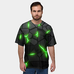 Футболка оверсайз мужская Зеленая неоновая броня, цвет: 3D-принт — фото 2