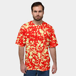 Футболка оверсайз мужская Пятнистый красно-жёлтый, цвет: 3D-принт — фото 2