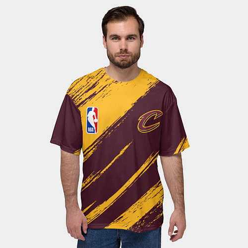 Мужская футболка оверсайз Кливленд Кавальерс - команда НБА / 3D-принт – фото 3