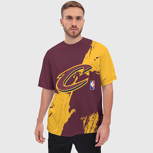 Мужская футболка оверсайз Cleveland Cavaliers NBA team / 3D-принт – фото 3