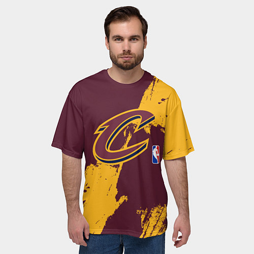 Мужская футболка оверсайз Cleveland Cavaliers NBA team / 3D-принт – фото 3