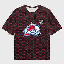 Футболка оверсайз мужская Колорадо Эвеланш - соты с подсветкой, цвет: 3D-принт