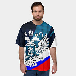 Футболка оверсайз мужская Герб России и флаг государства, цвет: 3D-принт — фото 2