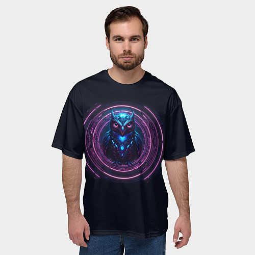 Мужская футболка оверсайз Магическая сова / 3D-принт – фото 3