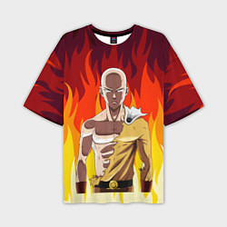 Футболка оверсайз мужская Saitama in fire, цвет: 3D-принт