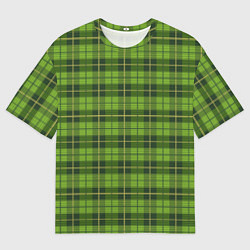 Мужская футболка оверсайз Зеленый тартан