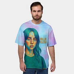 Футболка оверсайз мужская Билли Айлиш из мозаики, цвет: 3D-принт — фото 2