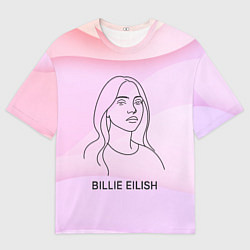 Футболка оверсайз мужская Билли Айлиш из линии - минимализм, цвет: 3D-принт