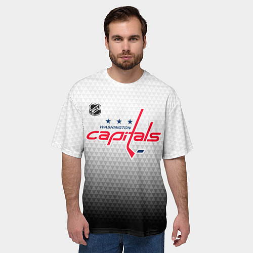 Мужская футболка оверсайз Вашингтон Кэпиталз - градиент / 3D-принт – фото 3