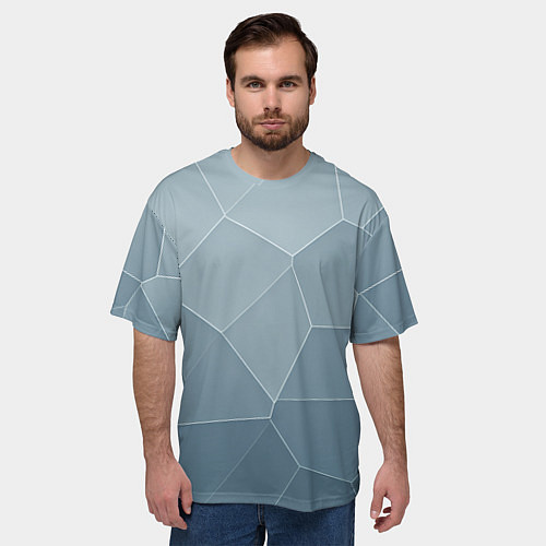 Мужская футболка оверсайз Текстура из неровных плит / 3D-принт – фото 3