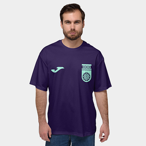 Мужская футболка оверсайз ФК Уфа - форма с текстурой / 3D-принт – фото 3