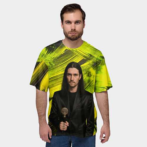 Мужская футболка оверсайз Bones держит трость / 3D-принт – фото 3