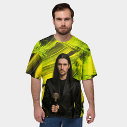 Футболка оверсайз мужская Bones держит трость, цвет: 3D-принт — фото 2