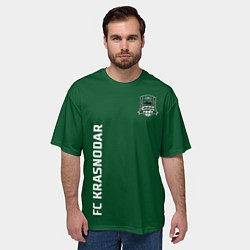 Футболка оверсайз мужская ФК Краснодар - сплошной зеленый цвет, цвет: 3D-принт — фото 2